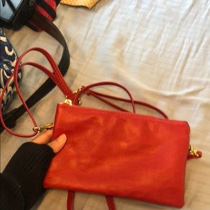Red leather Cross Body